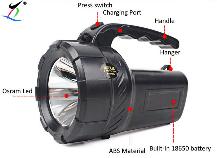 Long Distance Rechargeable Led Spotlight Outdoor Handheld Searchlight for Hunting