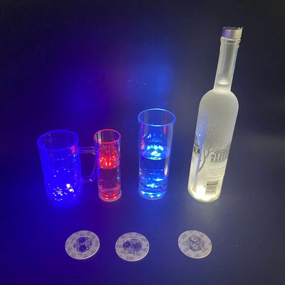 Led Coasters Halloween Christmas Bar Decor Light Up Sticker Drinks Wine Glass Party Supply Cup led Bottle Lights