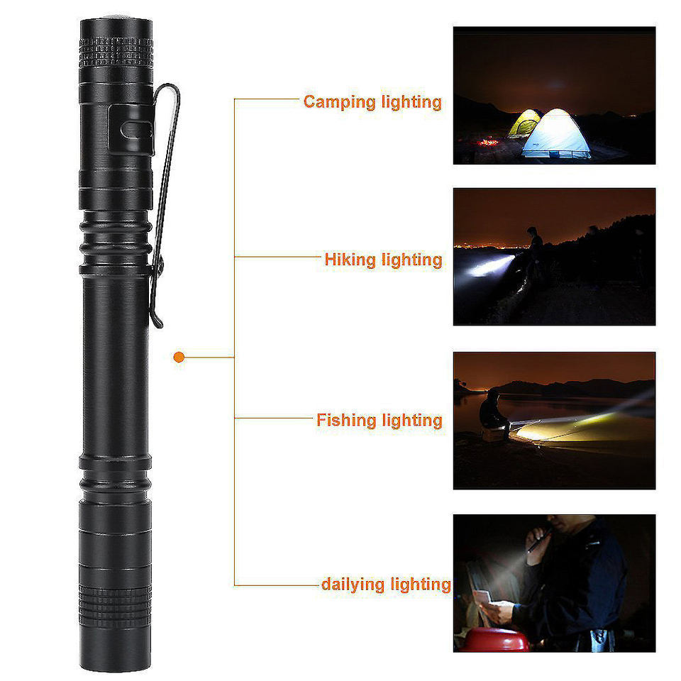 Mini Pocket LED UV Flashlight 3W 395nm Black Light UV Penlight Metal Clip UV LED Torch Light for Money Detect