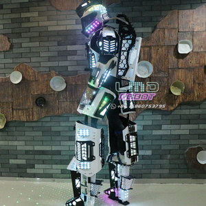 Free Shipping  LMD Giant Plastic Stilts Walker Traje de Robot Led Costume with Battery Kryoman Event Performance  Props