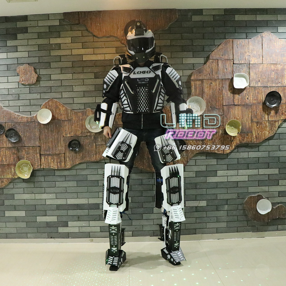 Free Shipping  LMD Giant Plastic Stilts Walker Traje de Robot Led Costume with Battery Kryoman Event Performance  Props