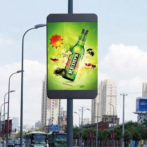 P5 Outdoor LED Lighting Pole display Screen For Outdoor Advertising