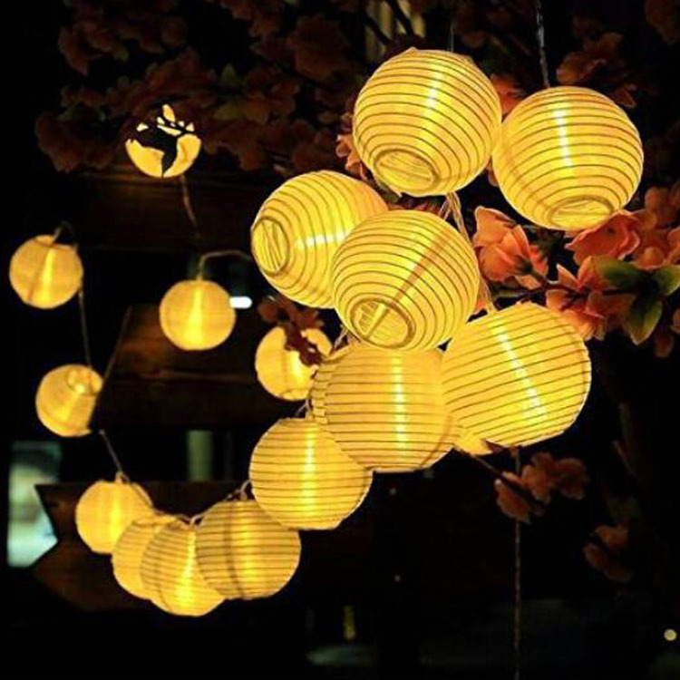 LED Solar LED Pape hanging  Lantern String Lights for Patio Outdoor events party Decoration