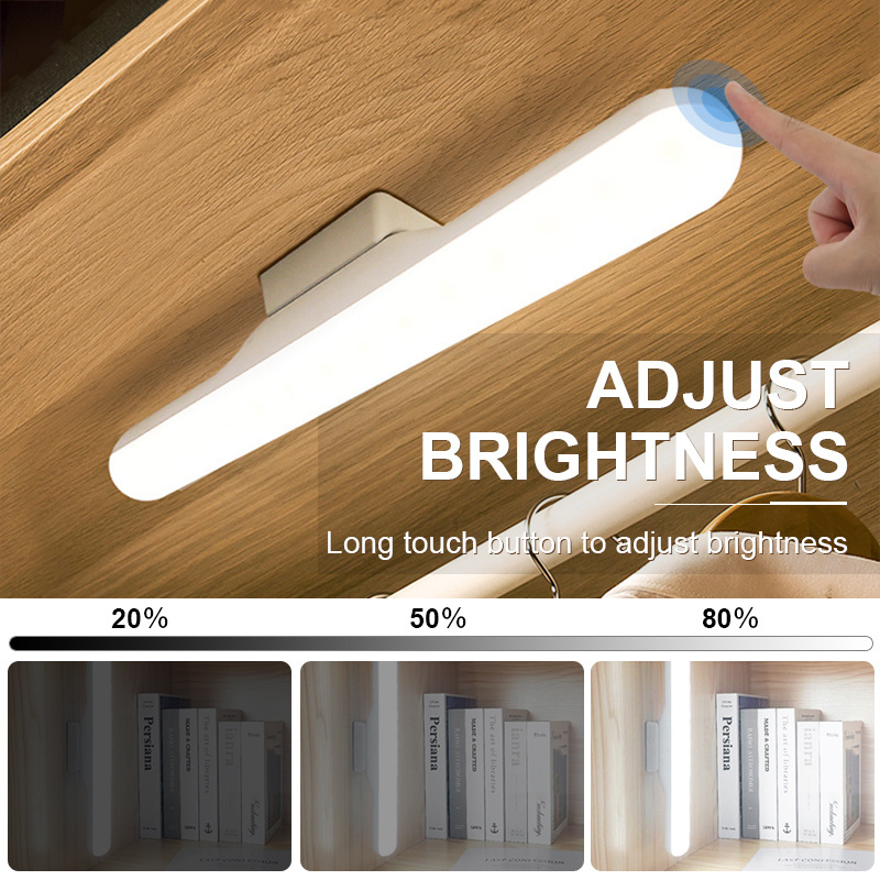 LED Motion USB Charging LED sensor light Lamp Hanging Magnetic Night lights Adjust brightness Desk Lamp Cabinet Wardrobe lamp