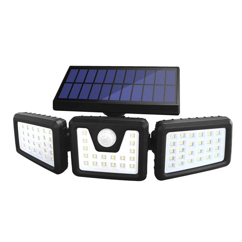 Newest Creative Design Three Head Motion Radar Sense Solar Power Sunshine charge Led Wall Lamp Outdoor