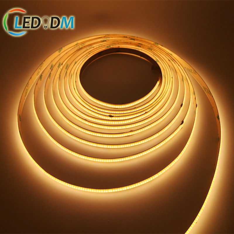 Dot Free Flexible DC 12V 24V LED Strip Light IP68 Waterproof 5m roll LED COB Light dot-less cob CSP led strip