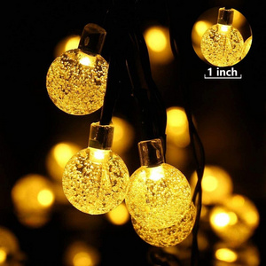 50 LED Crystal ball solar Christmas string Lights for Tree Room Indoor Garden Patio Party Decoration lighting warm white