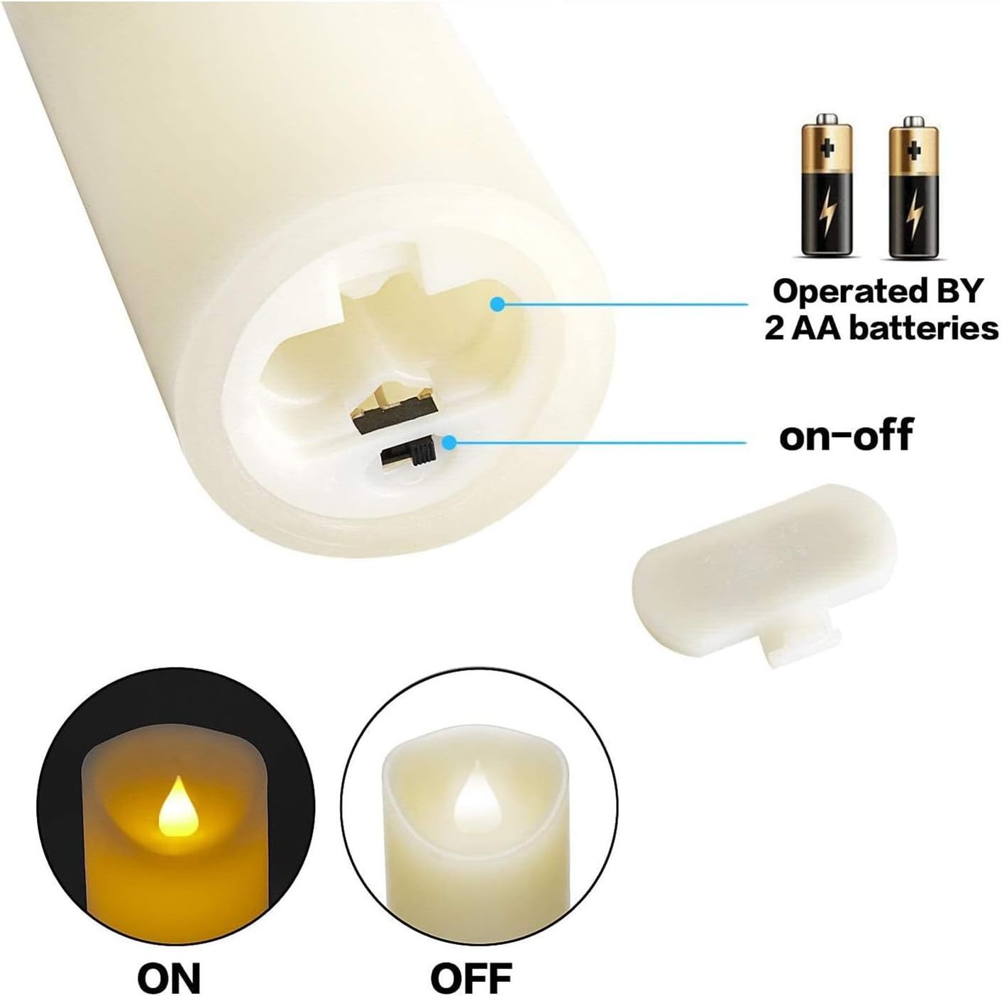 Flickering Battery Powered Candle Light Wax Electronic Flameless Rechargeable Led Realistic Tea Lights Candles With Timer