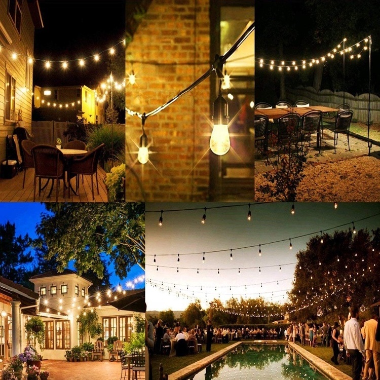 Hot selling courtyard garden bistro string  lights outdoor light chain bulbs LED decorative retro series lights