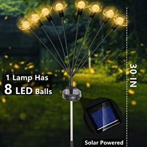 Solar Garden Swaying Light Landscape Outdoor Decoration Warm Light 2300K 6/8/10led Pathway Patio Solar Starburst Light