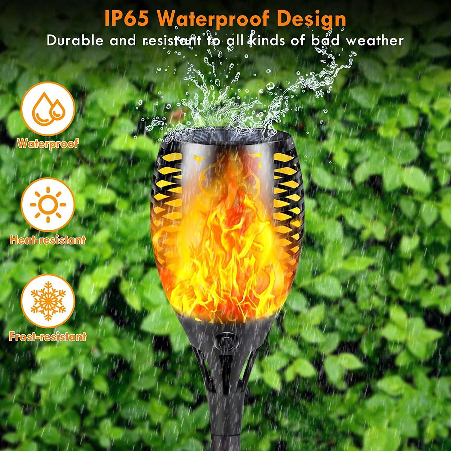 Landscape Decoration Flickering Flames Garden Waterproof Outdoor Dancing Flames Lights Torch Flashlight Led Solar Flame Light