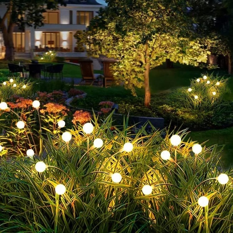 Super Bright High Flexibility Starburst Swaying Lights Solar Garden 8 LED Landscape Lighting Solar Powered Firefly Lights