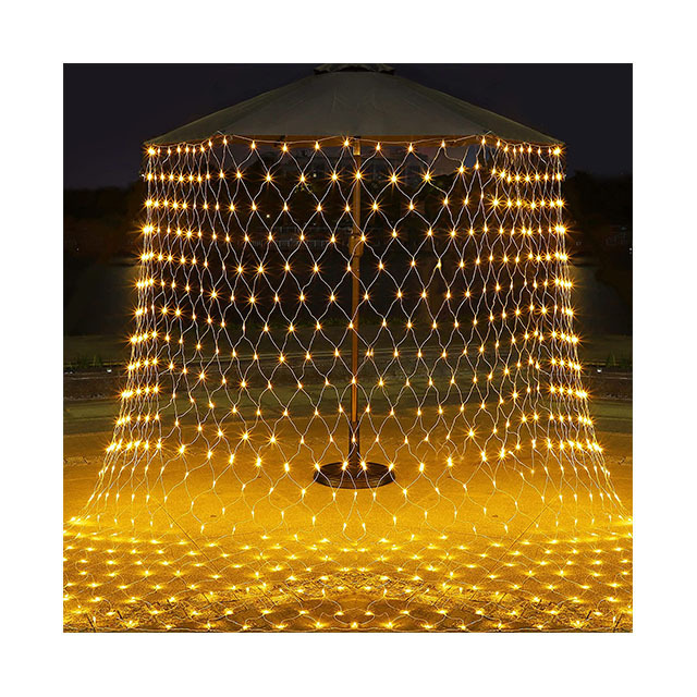 Christmas Outdoor Decoration Window Curtain Warm White Twinkle Fishing Fairy Led Net Light