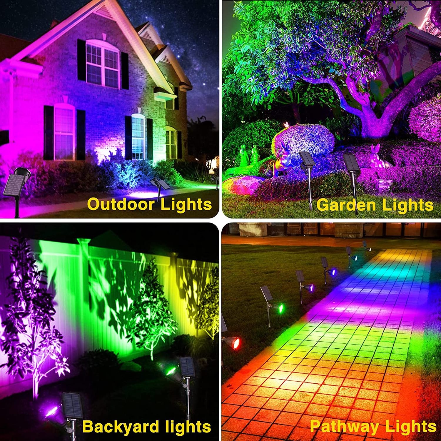 Decorative Holiday Christmas Halloween House Yard Wall Landscape Lighting Reed Solar Energy Landscape Spotlights