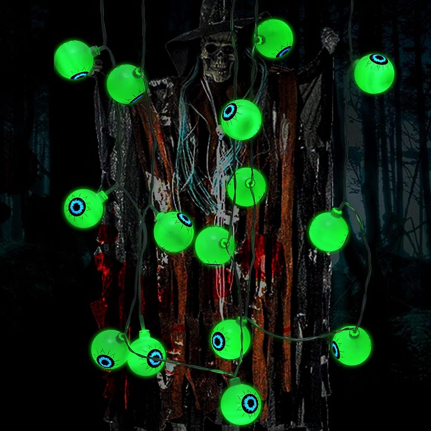 Halloween Lights LED 40 Eyeball Bulbs Holiday Decoration Scary Ornaments Halloween Indoor/Outdoor for Party Garden Yard Decor