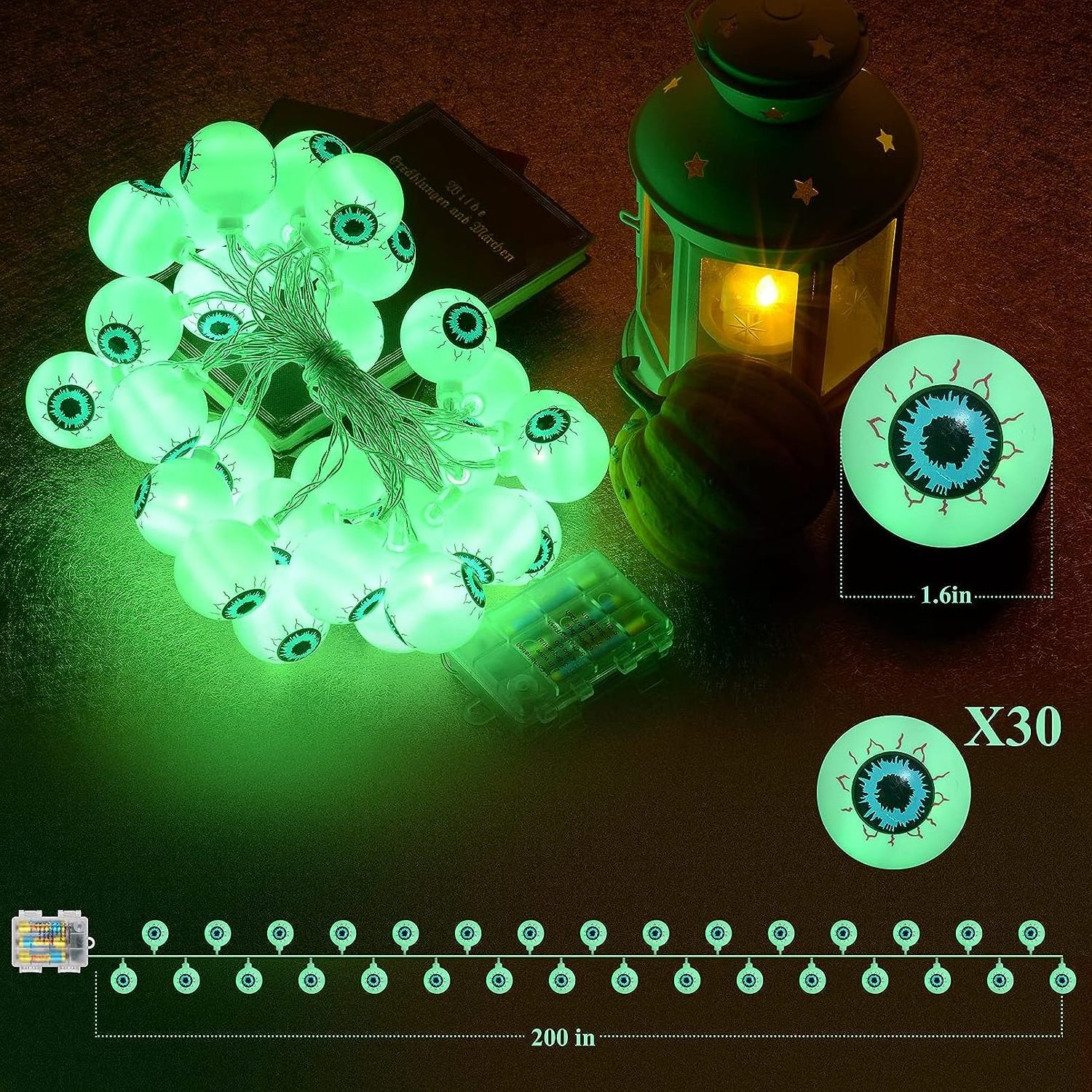 Halloween Lights LED 40 Eyeball Bulbs Holiday Decoration Scary Ornaments Halloween Indoor/Outdoor for Party Garden Yard Decor