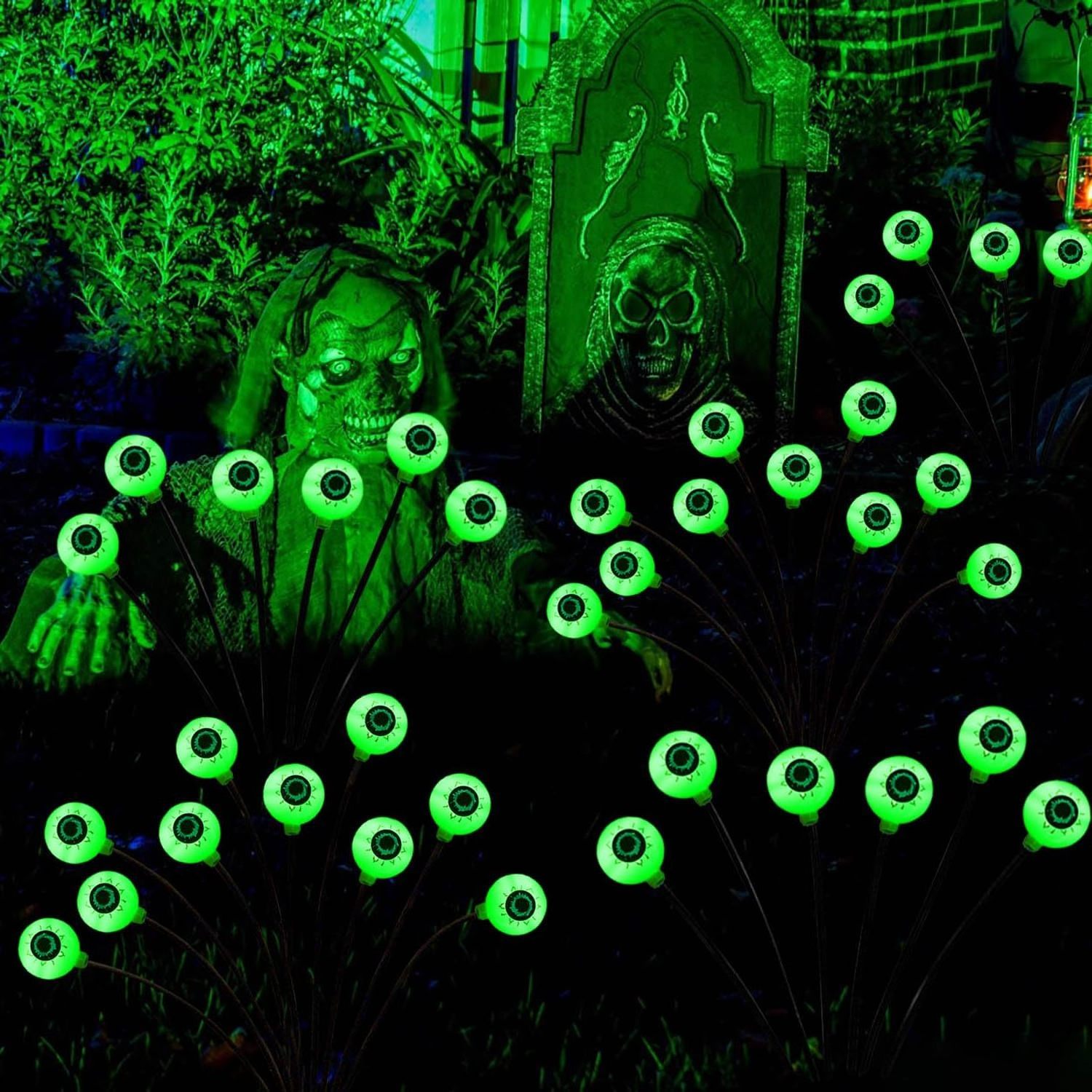 Halloween decorative light Scary Eyeball Outdoor IP65 6 8 10 Eyeball Swaying Firefly Path Lights Yard Garden Lawn Party Decor