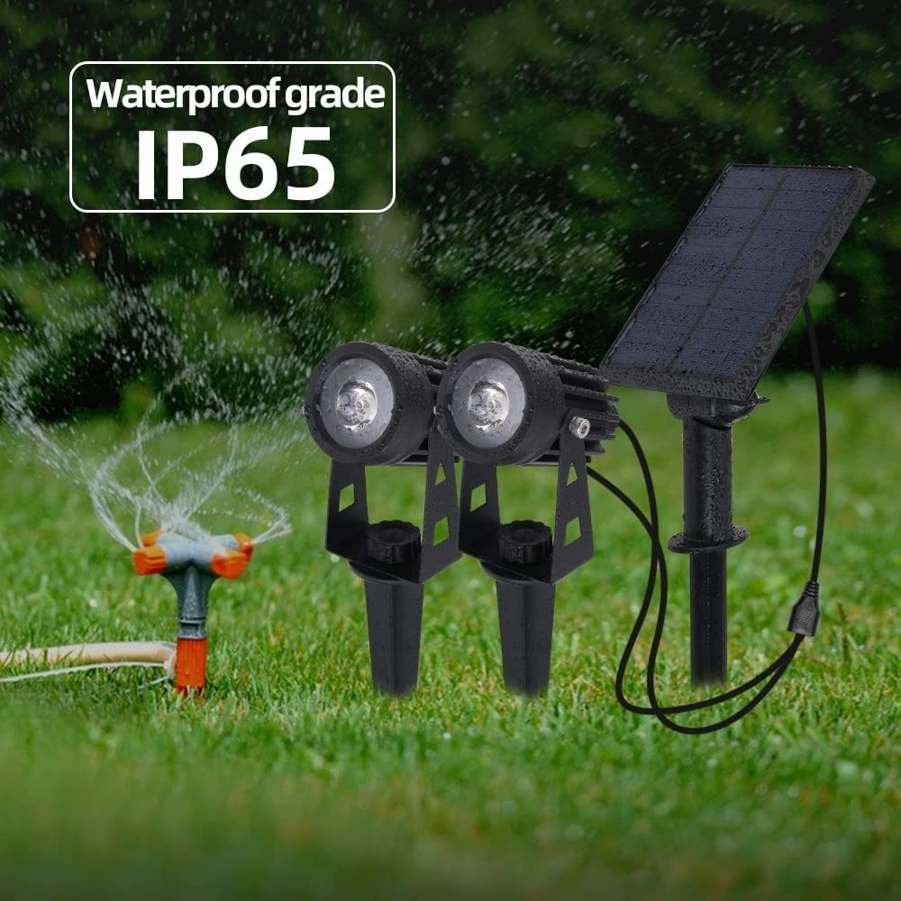 Warm Light Outdoor Solar Spike Stake Flood Led Lawn spot Pathway Holiday Light Waterproof Ground Lamp Solar garden Spike Light