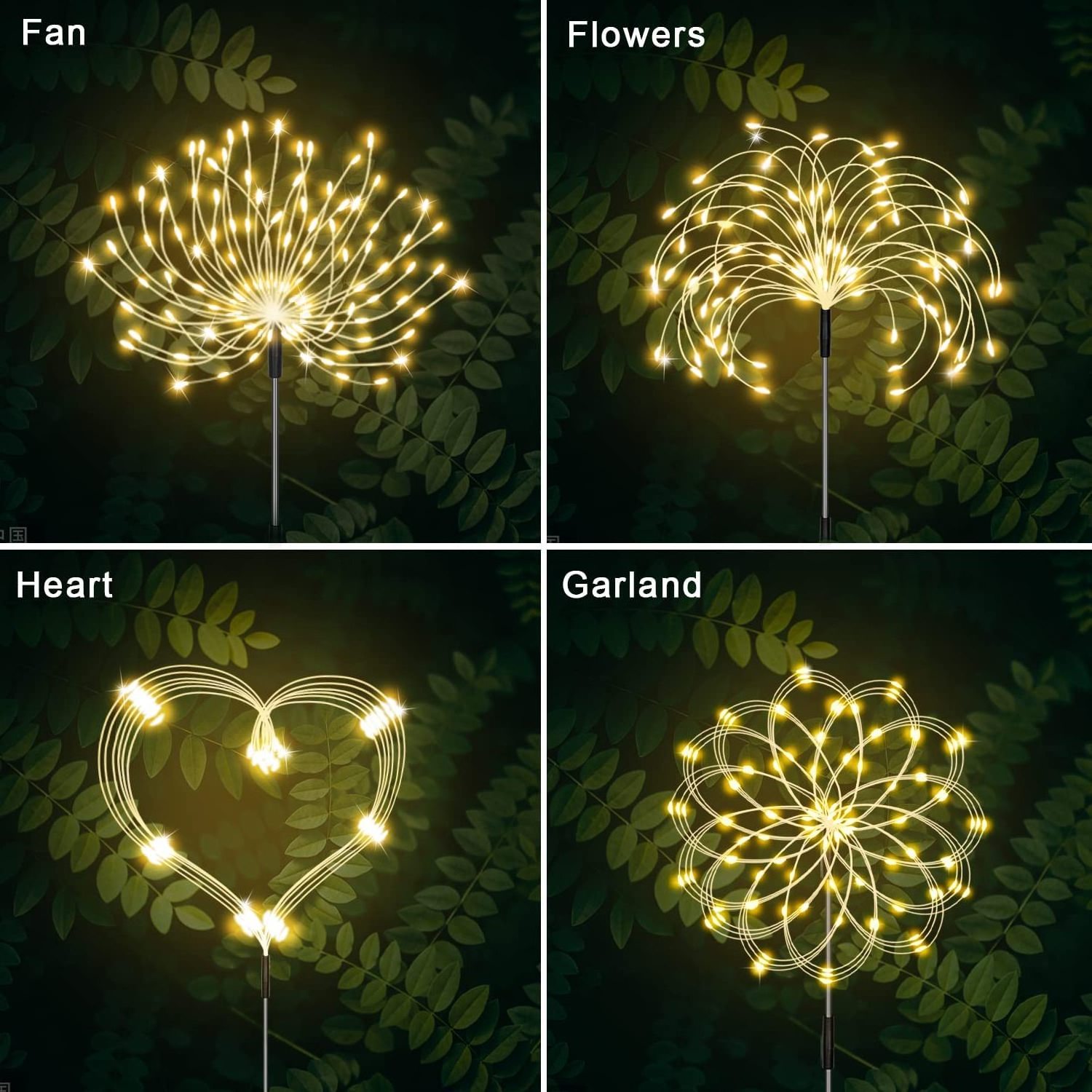 Outdoor solar 2 Function Model waterproof Led Copper Wire dandelion string lamp Garden Decoration lawn Solar Led Light Fireworks