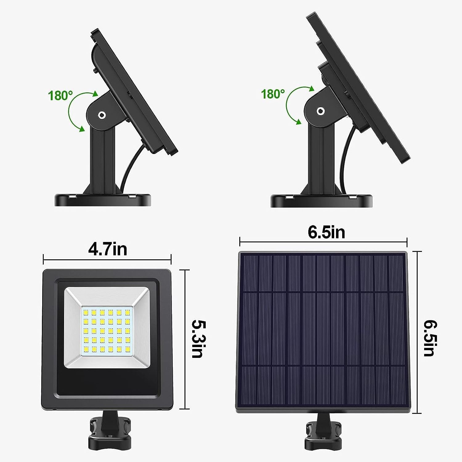 Solar Outdoor Light Garden LED Flood Lights Dusk to Dawn Security Waterproof Landscape Lighting for Wall Ceiling Porch Cabin