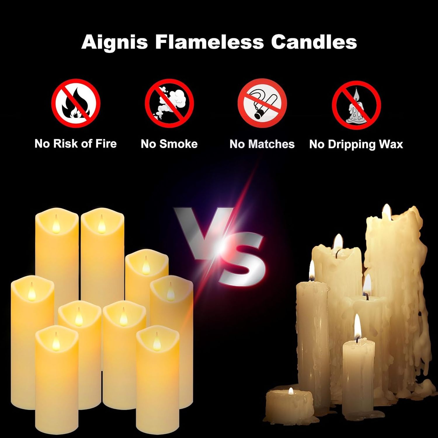 Classic Led Tea Candle Light Holiday Home Decoration Wax Pillar Rechargeable Battery Moving Flame Led Flameless Candle Lights