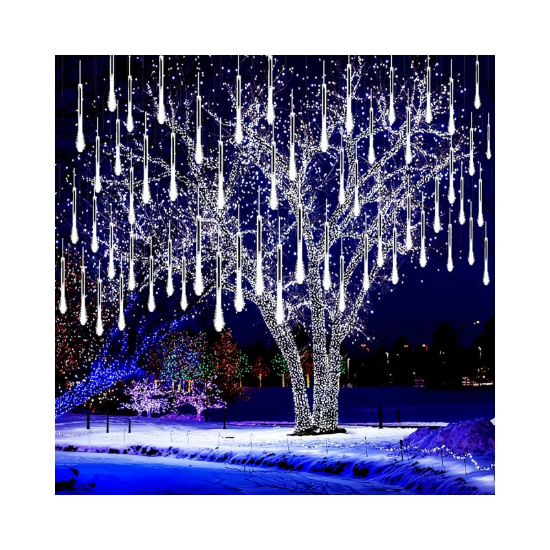 2835 Led Christmas Lights Garland Solar Snowfall Falling Rain Drop Icicle light for Tree Bushes Holiday Christmas