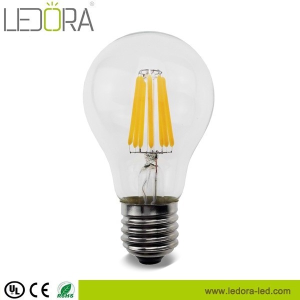 120v E26 UL Certificate A19 4W 6W 8W Dimmable LED Filament Bulb Ul Glass AC 90 Low Price Led Bulb Hotel 360 Degree Sencer Bulb