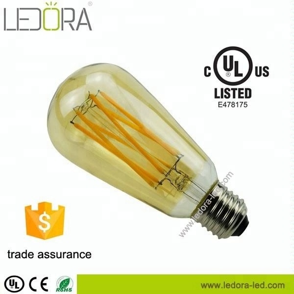 Energy star UL vintage led light bulb ST64 Edison style antique bulb with dimmable led bulb 4W 6W 8W 110v 230v