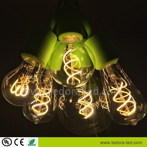 Soft filament vintage led bulb C35 spiral filament 2200k 2700k warm white double dimmable