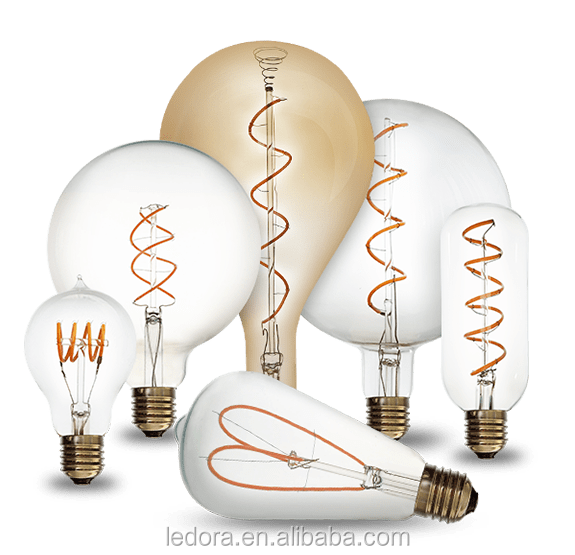 Soft filament vintage led bulb C35 spiral filament 2200k 2700k warm white double dimmable