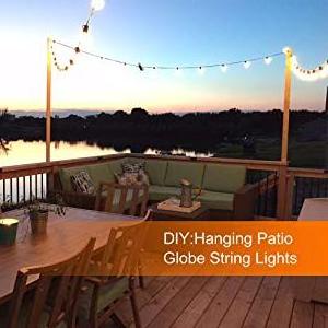 solar string lights with hanging sockets Edison bulb Low Voltage G40