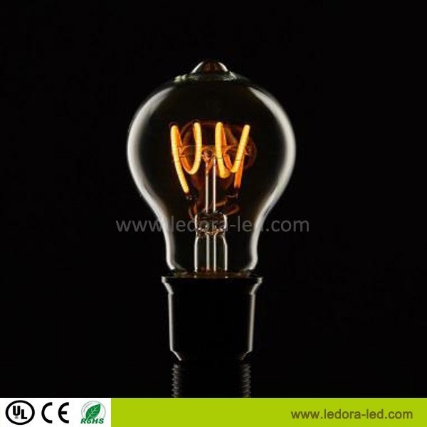 Spiral Filament Light Bulb Dimmable E26 E27 B22 Retro Vintage Flexible LED Edison A19 ST64  G95 G125