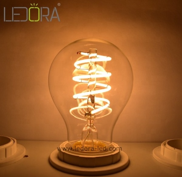 Spiral Filament Light Bulb Dimmable E26 E27 B22 Retro Vintage Flexible LED Edison A19 ST64  G95 G125