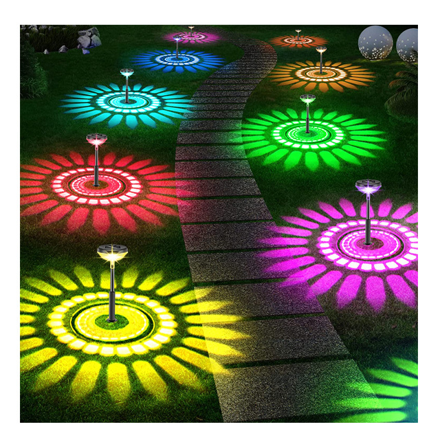 Outdoor Waterproof LED Color Changing Solar Lights Garden Pathway Walkways Landscape Fairy Light Solar Powered Garden Lawn Light