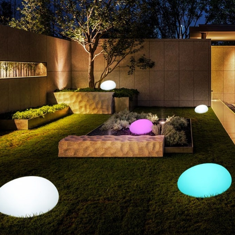 Decoration Light Stone Wholesale Price Solar Charging Outdoor Led Stepping Stone Balls Night Light Lamp