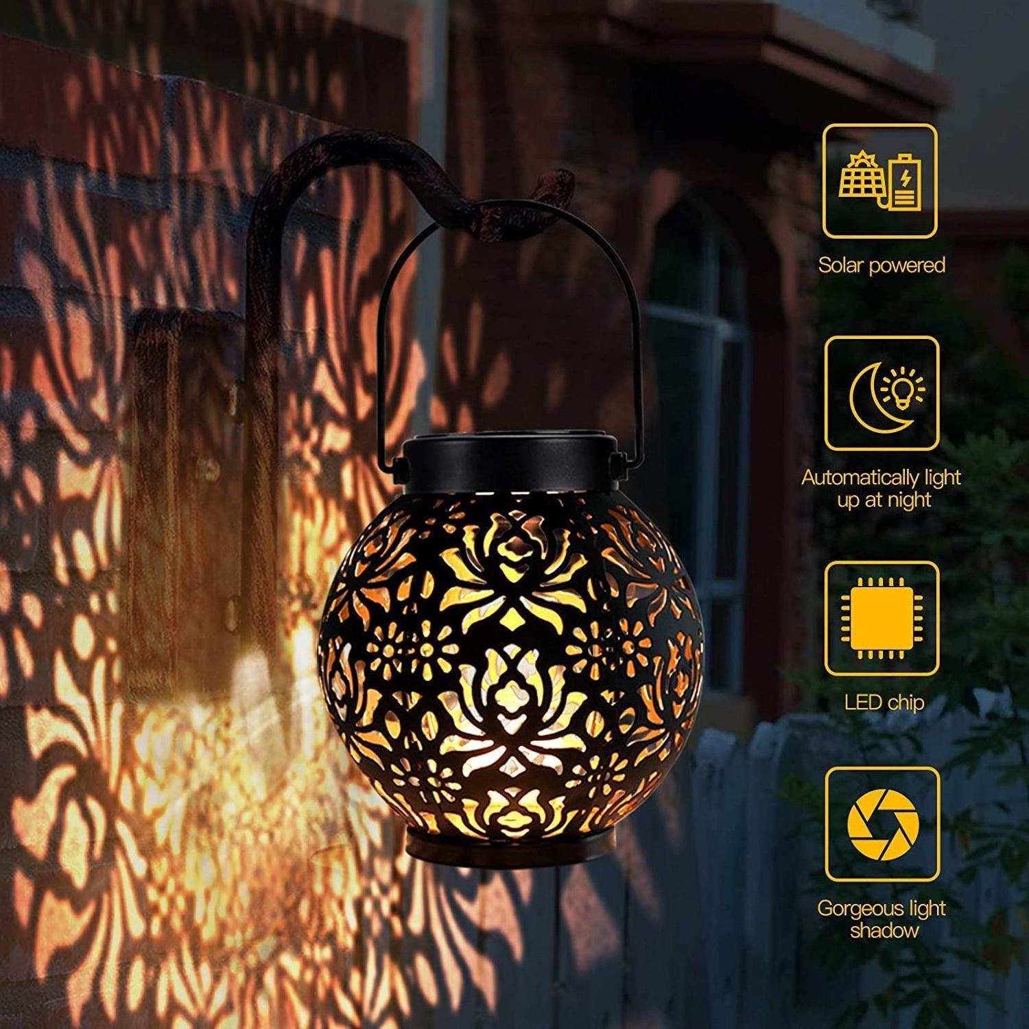 Solar Lantern Lights Outdoor Garden Decor Hanging Lantern Waterproof Landscape Lights Solar Table Lantern Lamps for Yard  Porch