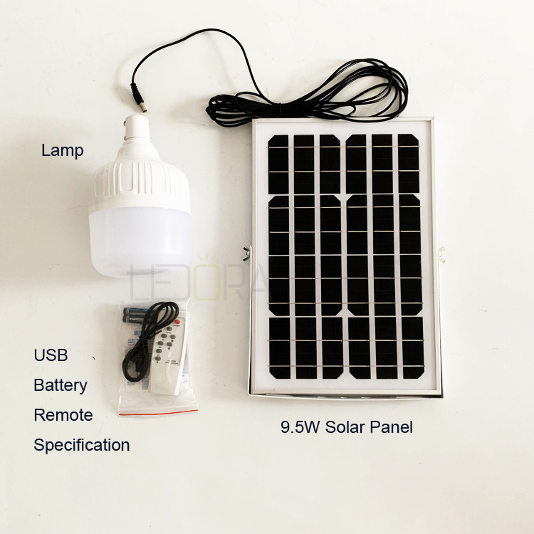 Solar Energy Systems Led Night Lamp Camping Lights with 9.5W Solar Panel