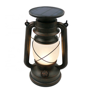 Outdoor Hanging Decorations Lanterns for Patio Waterproof Flickering Flame Solar Powered LED Vintage Lantern