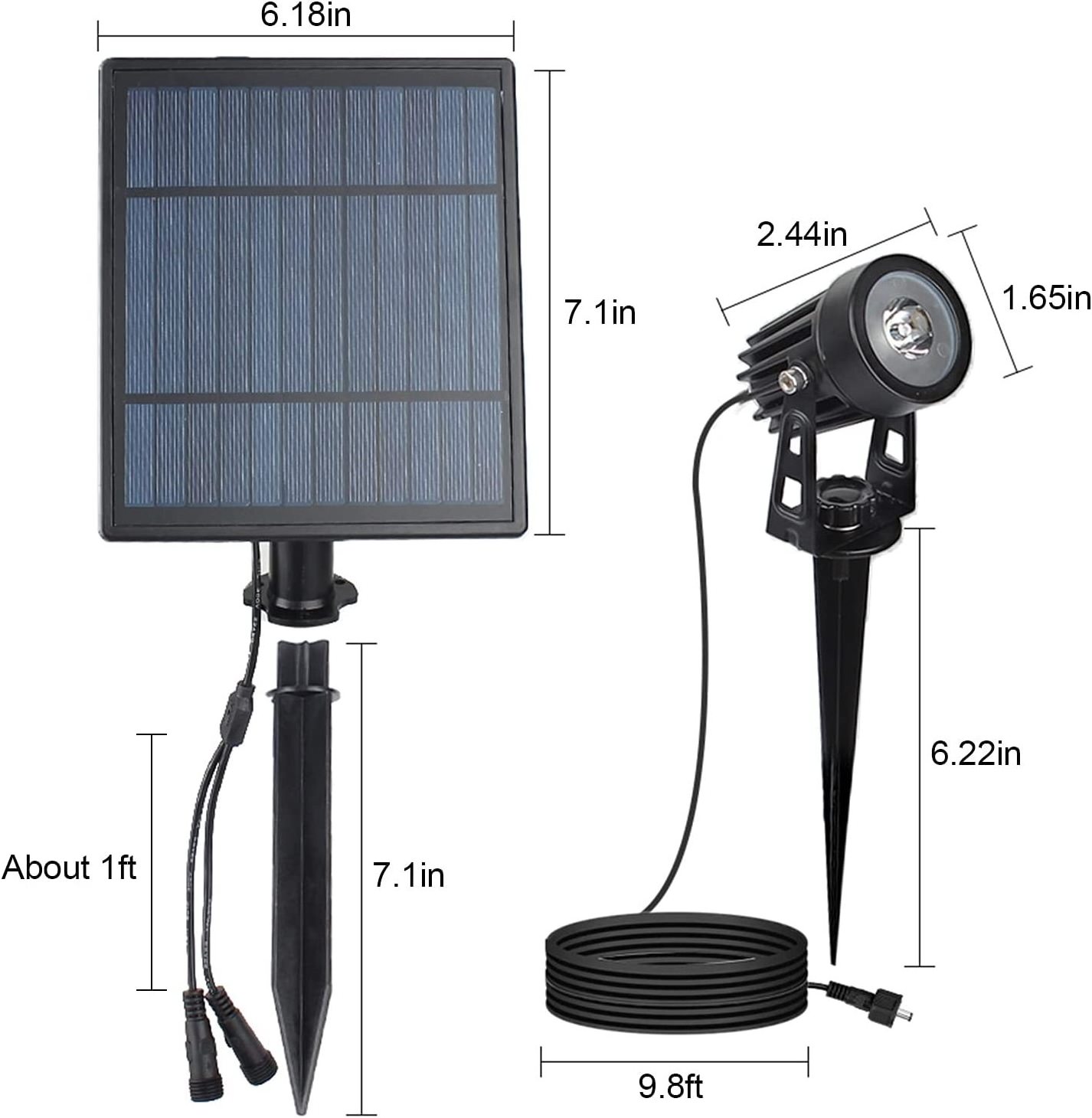 Warm Light Outdoor Solar Spike Stake Flood Led Lawn spot Pathway Holiday Light Waterproof Ground Lamp Solar garden Spike Light