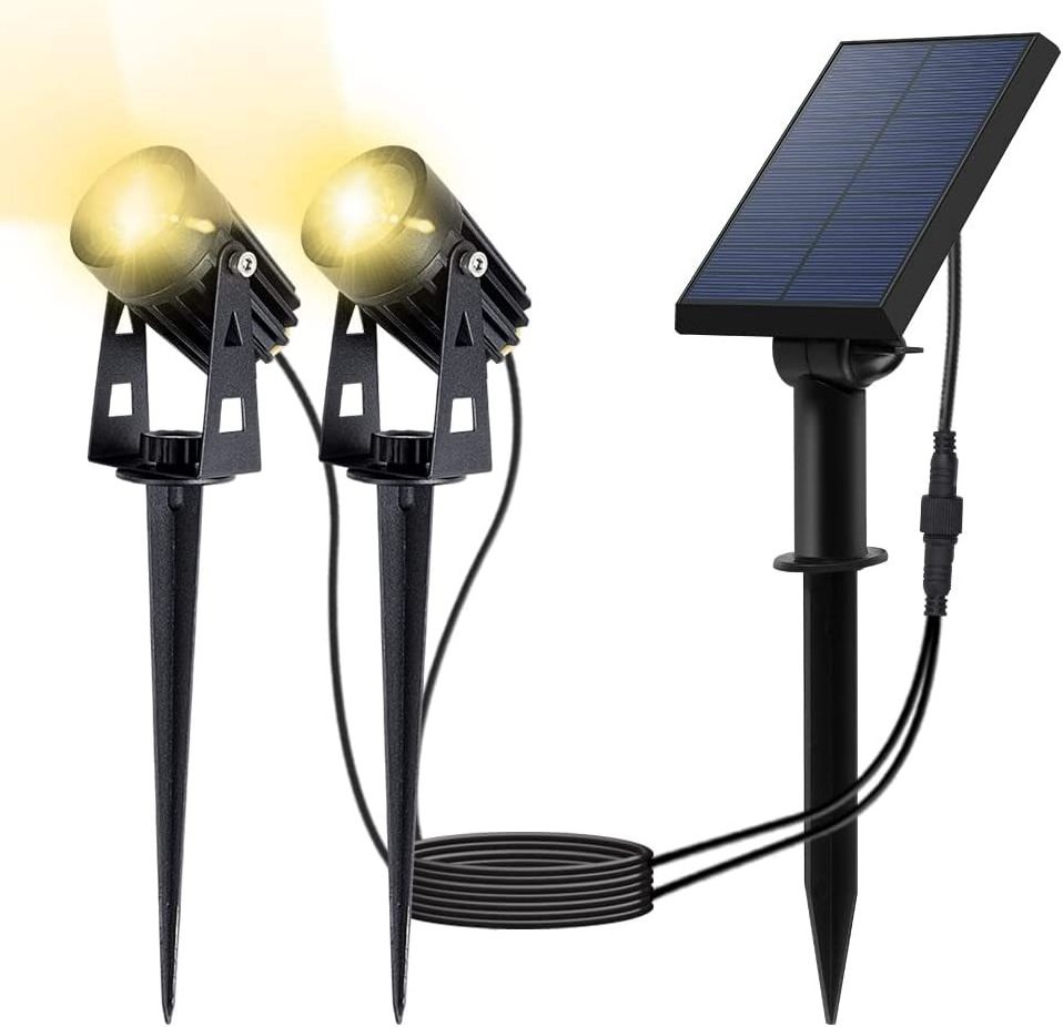 Warm Light Outdoor Solar Spike Stake Flood Led Lawn spot Pathway Holiday Light Waterproof Ground Lamp Solar garden Spike Light