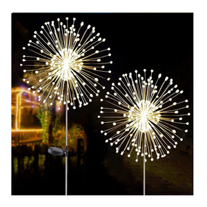 Outdoor solar 2 Function Model waterproof Led Copper Wire dandelion string lamp Garden Decoration lawn Solar Led Light Fireworks