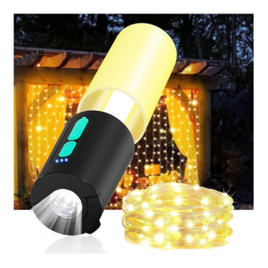 4 in 1 Camping String Lights  Camping Lantern LED Rechargeable Flashlight for Tents Garden Bedroom Emergency Hiking