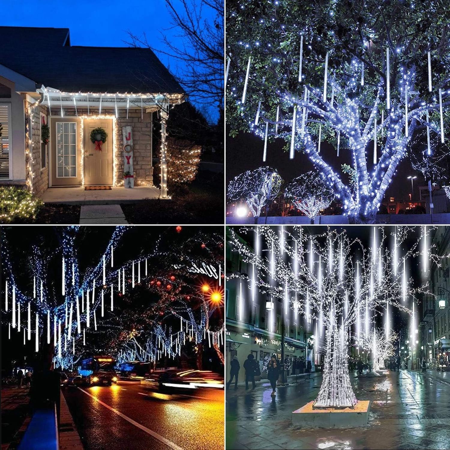 2835 Led Christmas Lights Garland Solar Snowfall Falling Rain Drop Icicle light for Tree Bushes Holiday Christmas