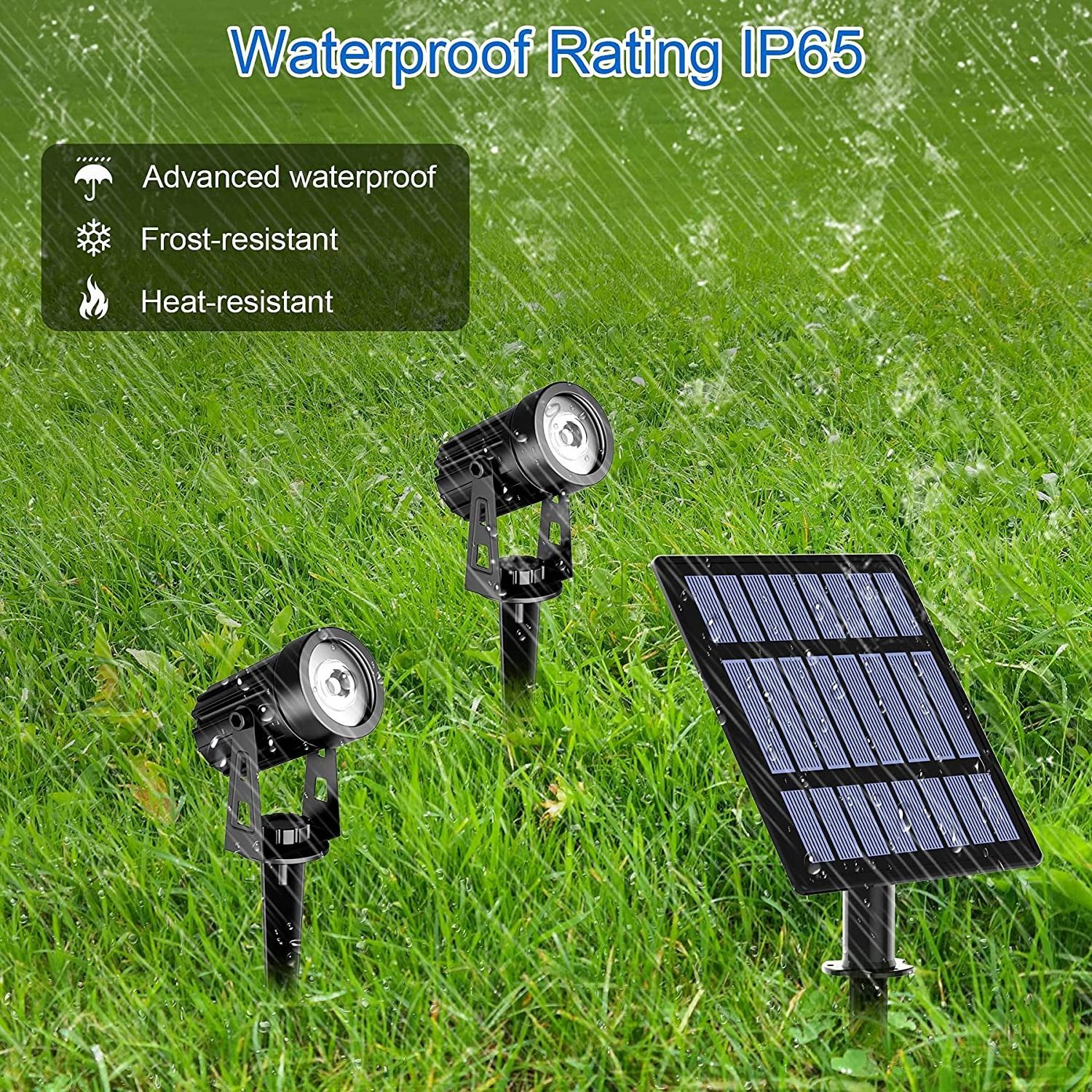 Warm Light Outdoor Solar Spike Stake Flood Led Lawn spot Pathway Holiday Light Waterproof Ground Lamp Solar garden Spike Light