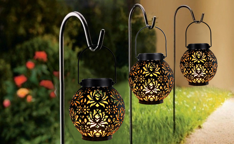 Solar Lantern Lights Outdoor Garden Decor Hanging Lantern Waterproof Landscape Lights Solar Table Lantern Lamps for Yard  Porch