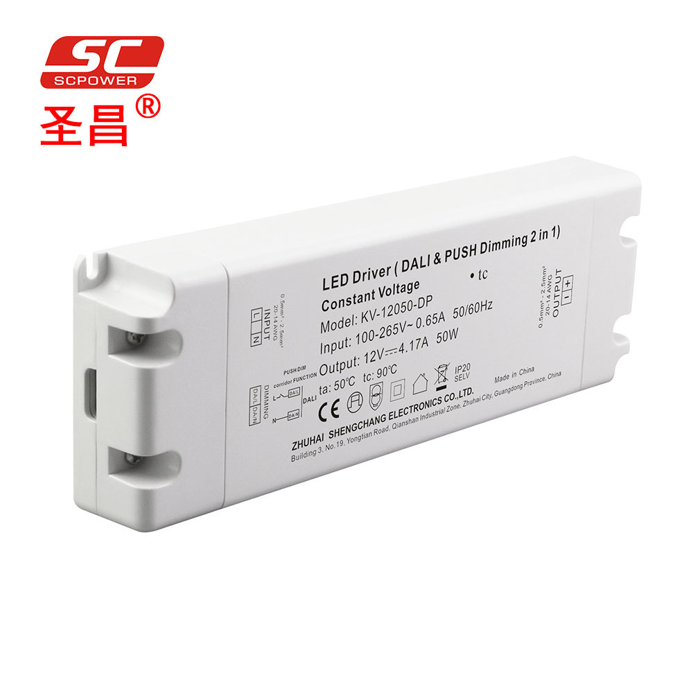 SC POWER 12V 24V led power supply 25w 50w 75w 90w 80w dali & push-dim dimmable led driver price