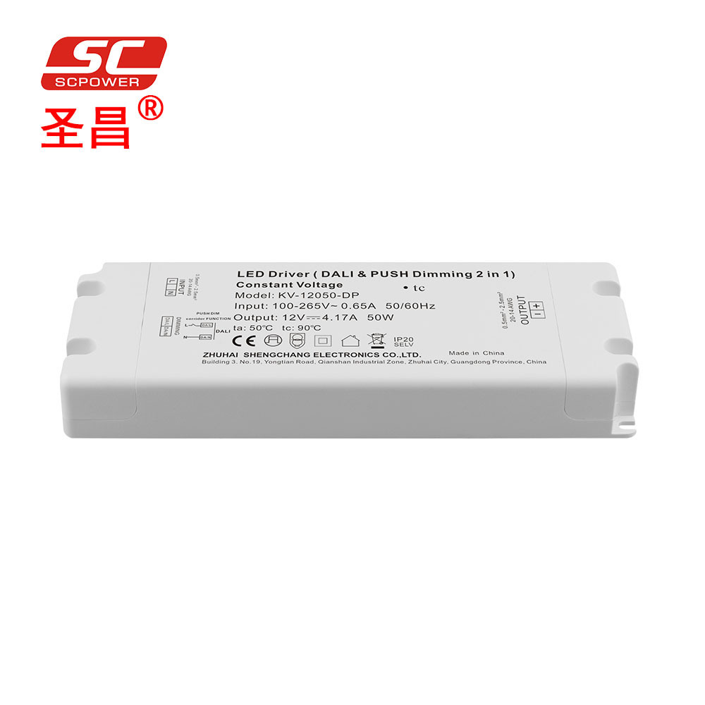 SC POWER 12V 24V led power supply 25w 50w 75w 90w 80w dali & push-dim dimmable led driver price