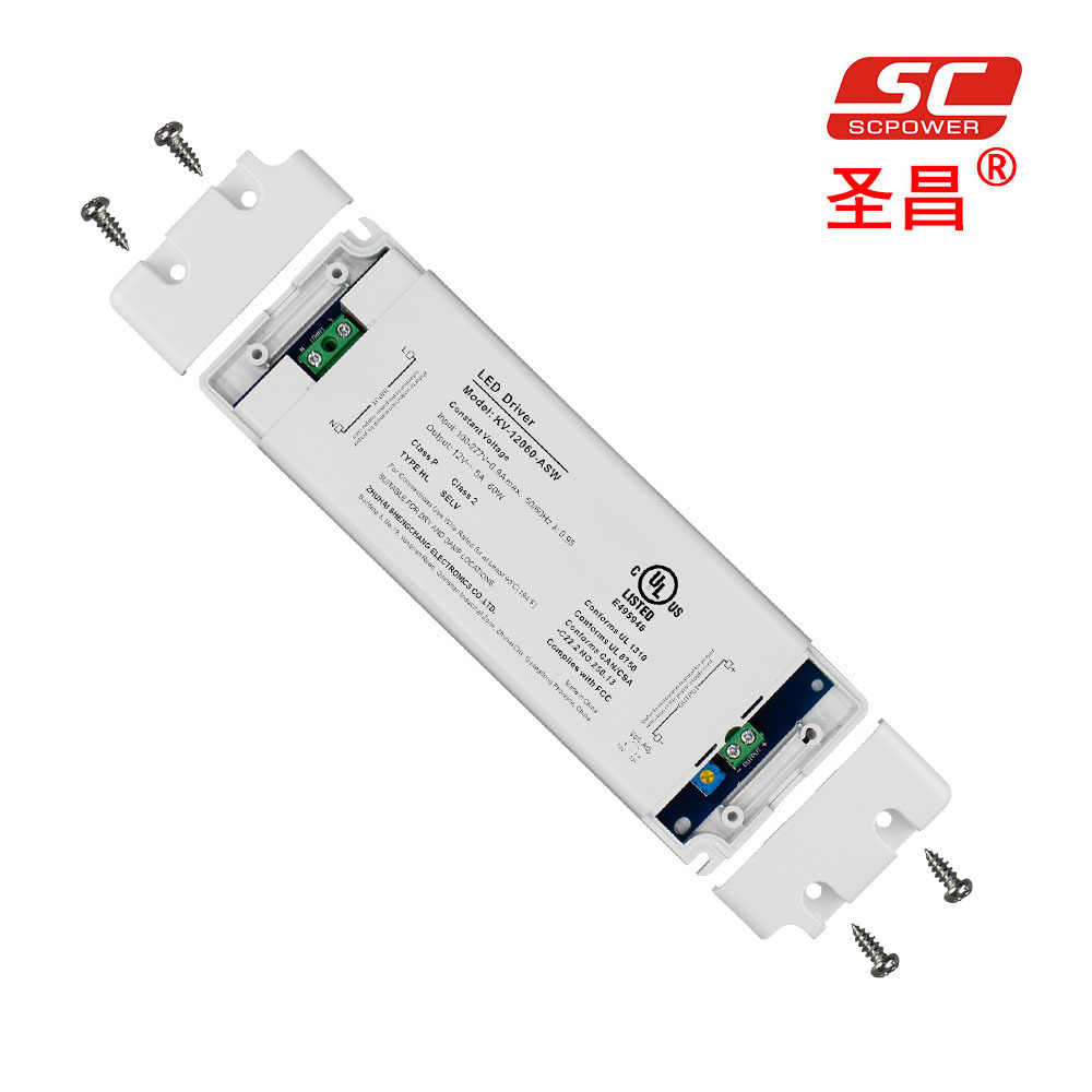 12V 24V 36V 48V PF 0.99 Non Dimmable Constant Voltage 60W led driver for ceiling light