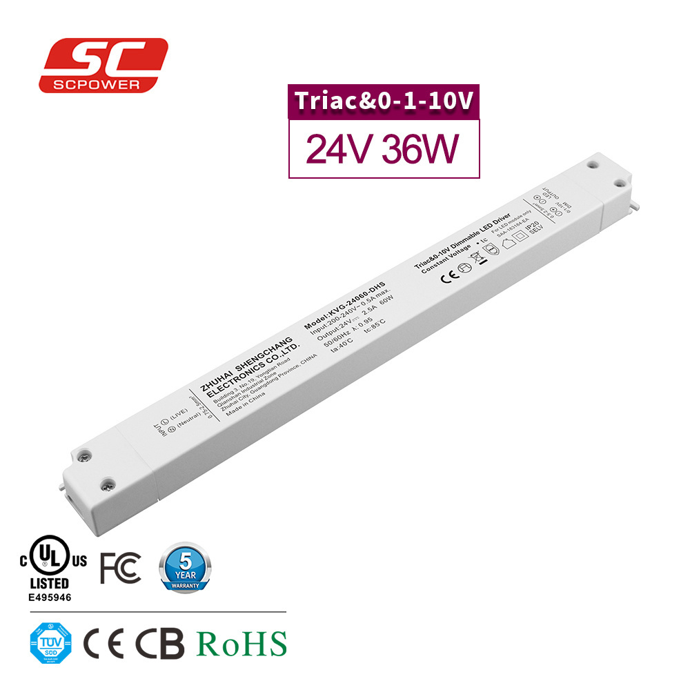 12V 24V 36W Constant Voltage Triac Dimmable ultra slim led driver for led panel light