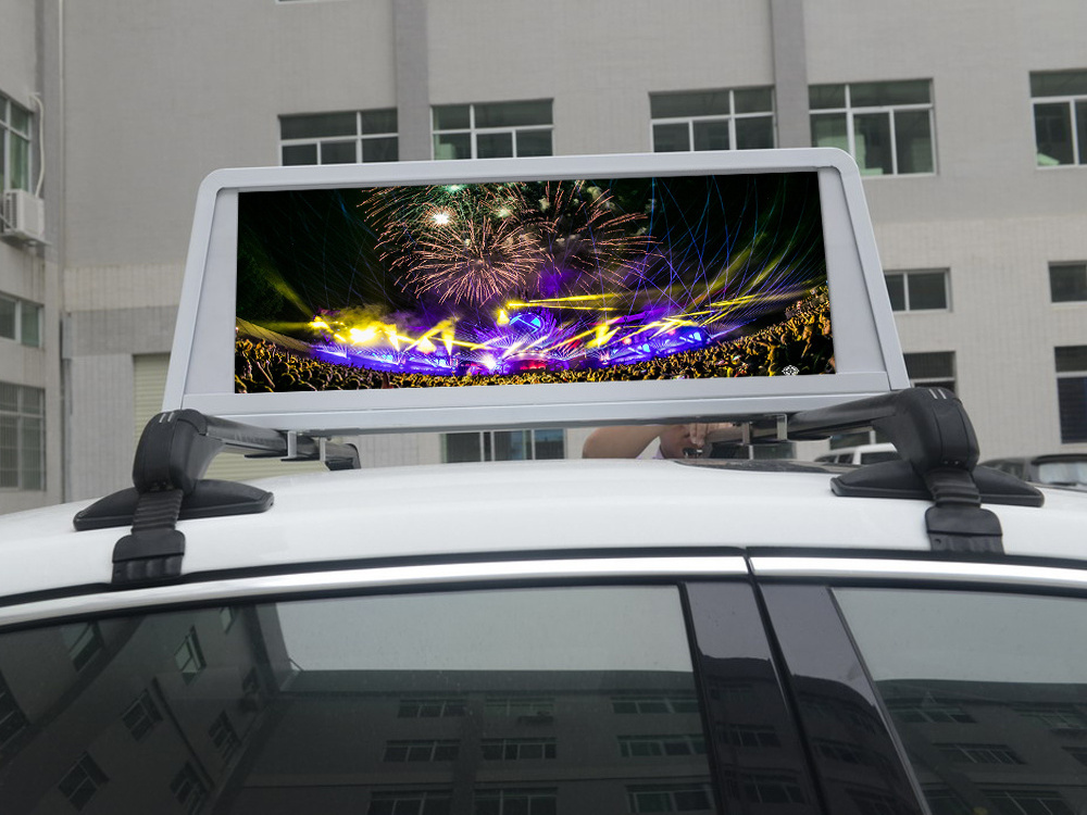 Cheap Double Sided Wireless Car Vehicle Taxi Roof Led Outdoor Top Light Display Screen For Advertising Panel Outdoor Sign